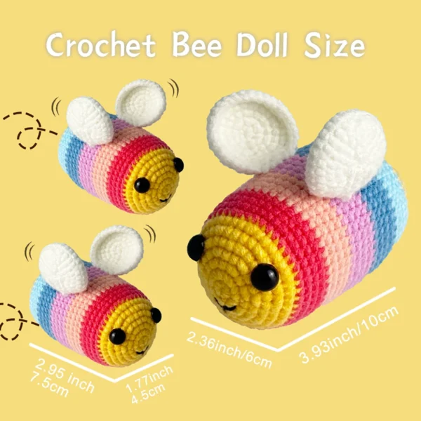 Three Colorful Bees Crochet Kit - Image 4