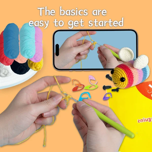Three Colorful Bees Crochet Kit